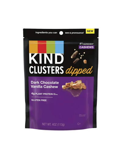 Kind Dipped Clusters Dark Chocolate Vanilla Cashew, Gluten Free, 4g Protein